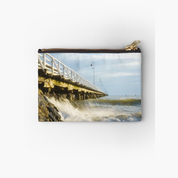 Item preview, Waves Breaking by the Pier designed and sold by Silken Photography.