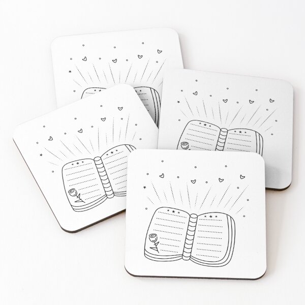 Item preview, Black line magical open book designed and sold by OM-lova.