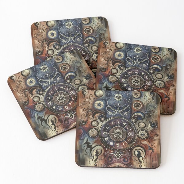 Item preview, Enigmatic Astrology Art - Cabalistic Symbols and Zodiac Motifs designed and sold by glowarya.