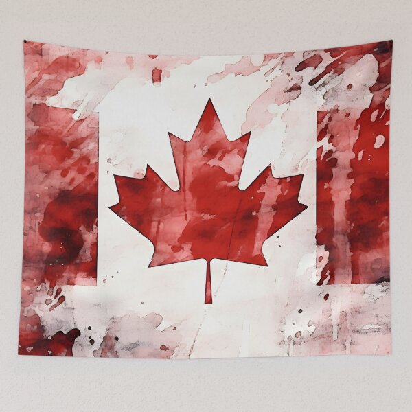 Item preview, watercolor canadian flag print designed and sold by dcrc.