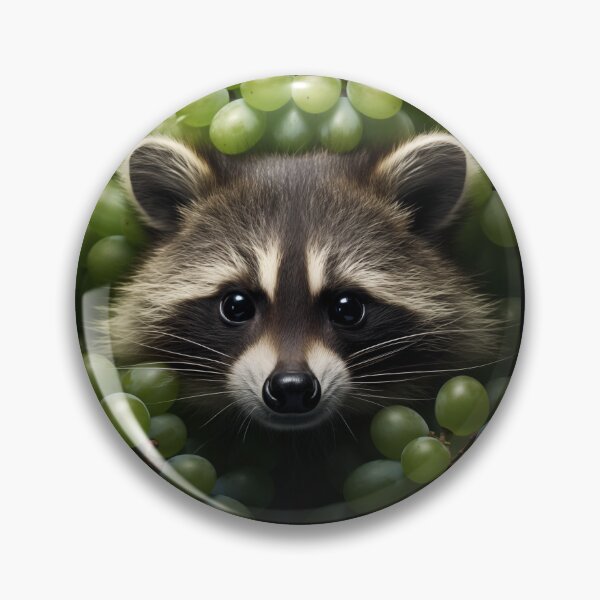 Item preview, Cute raccoon among green grapes designed and sold by GoodThings66.