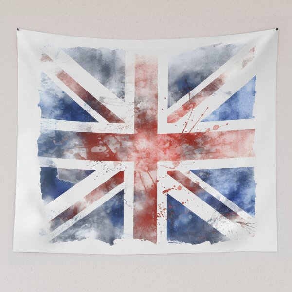 Item preview, watercolor Union Jack British flag print designed and sold by dcrc.