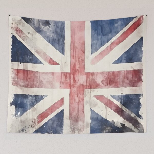 Item preview, watercolor Union Jack British flag print designed and sold by dcrc.