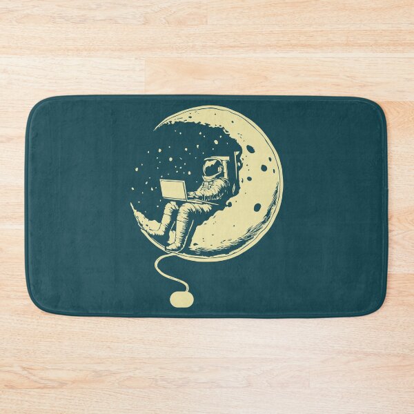 Item preview, Astronaut sitting on crescent moon with laptop designed and sold by KoandZo.