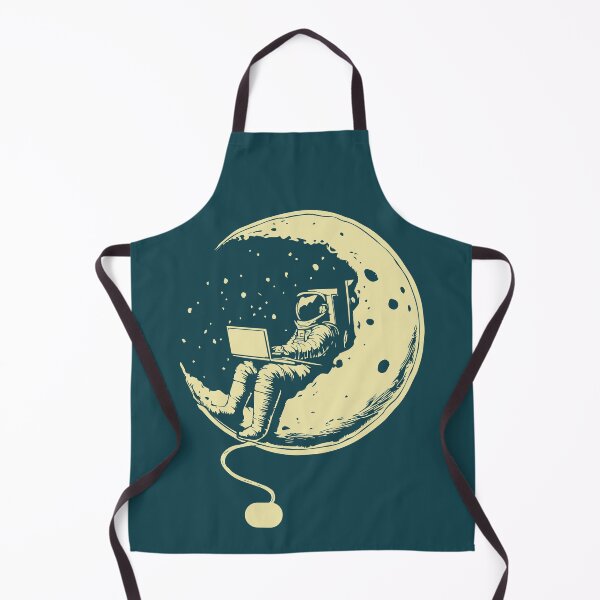 Item preview, Astronaut sitting on crescent moon with laptop designed and sold by KoandZo.