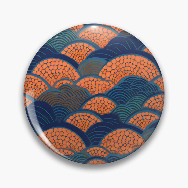 Item preview, Blue and Orange Lucky Waves designed and sold by Hashola Designs.