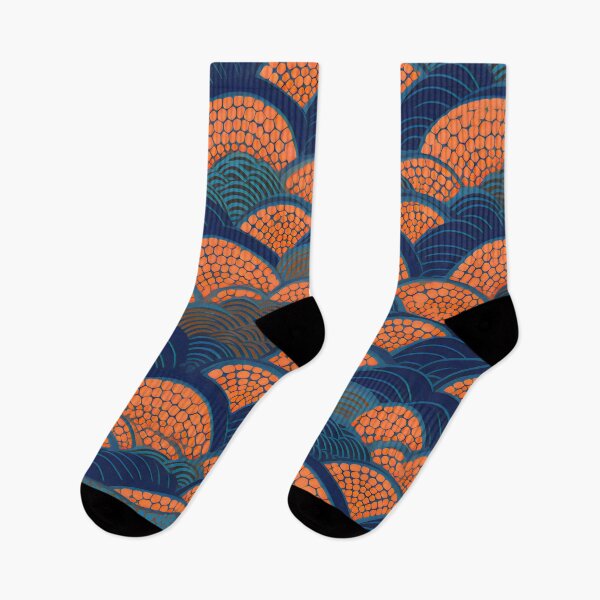Item preview, Blue and Orange Lucky Waves designed and sold by Hashola Designs.