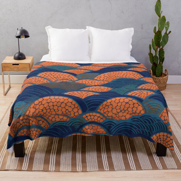 Item preview, Blue and Orange Lucky Waves designed and sold by Hashola Designs.