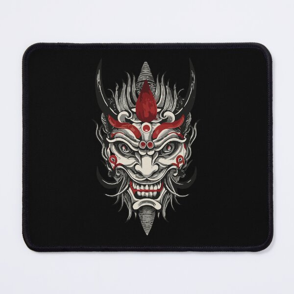 Item preview, black and red oni mask designed and sold by nour ⭐⭐⭐⭐ ⭐.