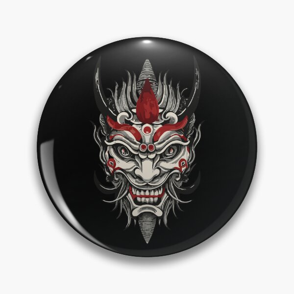 Item preview, black and red oni mask designed and sold by nour ⭐⭐⭐⭐ ⭐.