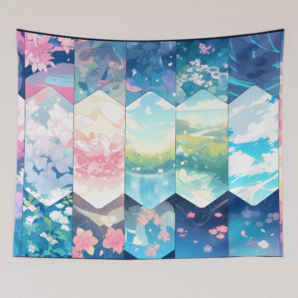 Item preview, “Dazzling floral hexagons” designed and sold by Art-Vortex-fr.