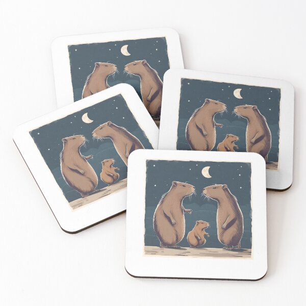 Item preview, Three Capybaras and Moon designed and sold by Crea-mood.