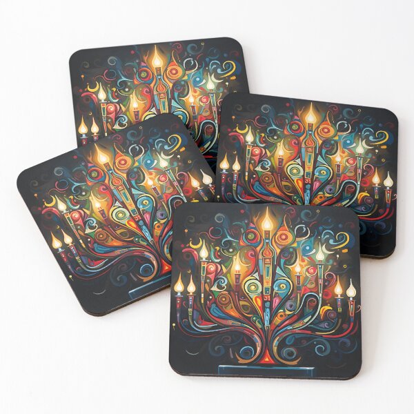 Item preview, abstract holiday menorah print designed and sold by dcrc.
