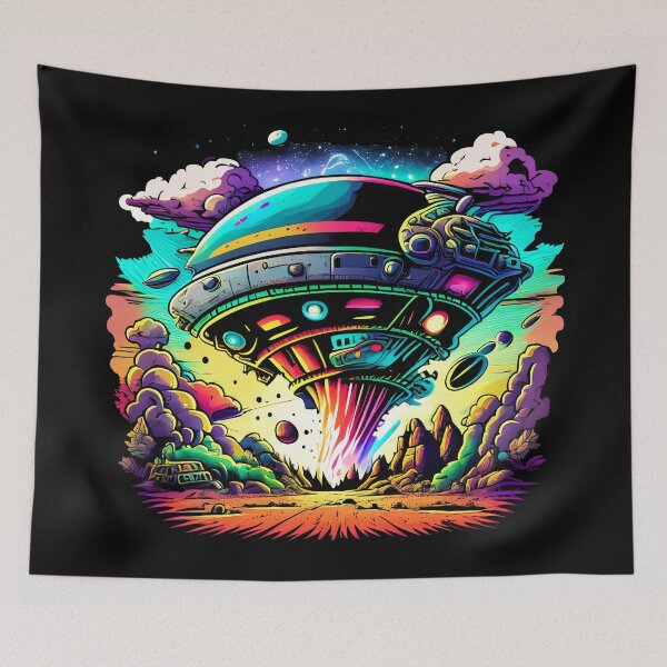 Item preview, Alien Attack: Vril Ship Unleashes Color Tornado in Comic Style designed and sold by VirtusMachina.