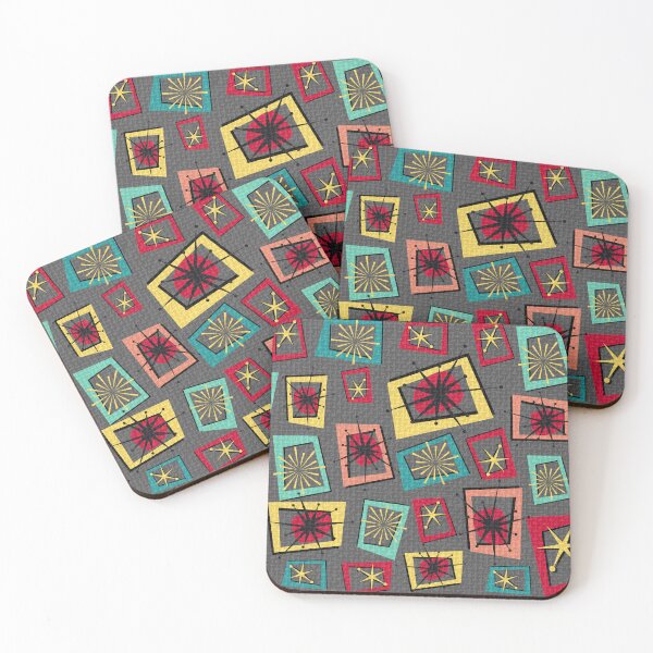 Item preview, Retro pattern No.44a- Mid Century starbursts and irregular rectangles (canvas) designed and sold by TalkingHerds.