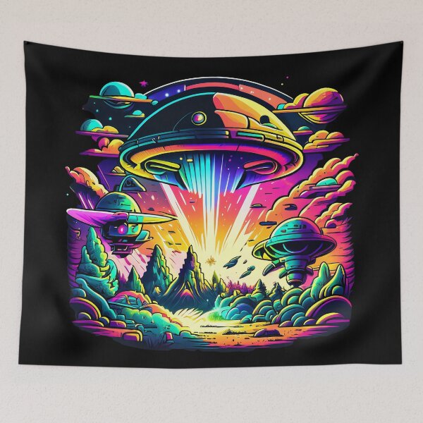 Item preview, Alien Visitors 2: Vril Ship Unleashes Color Tornado in Comic Style designed and sold by VirtusMachina.