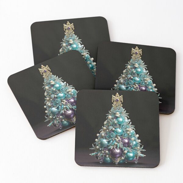 Item preview, teal and purple decorative christmas tree designed and sold by dcrc.