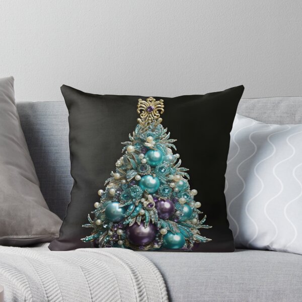 Item preview, teal and purple decorative christmas tree designed and sold by dcrc.