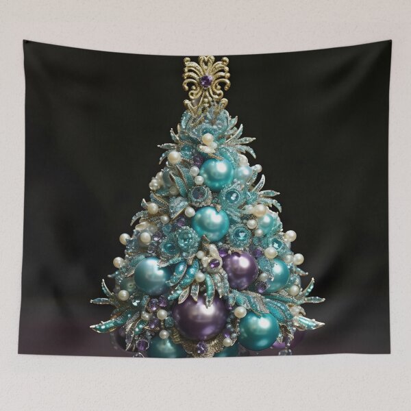 Item preview, teal and purple decorative christmas tree designed and sold by dcrc.