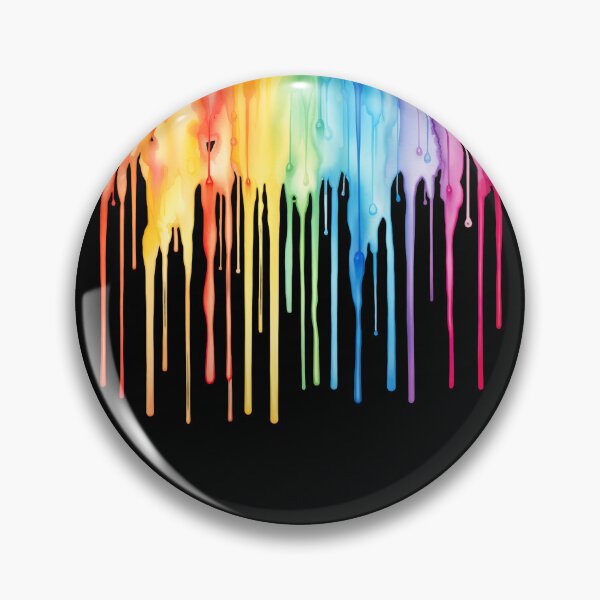 Item preview, Rainbow Watercolor Drips - Black designed and sold by FoxfireStardust.