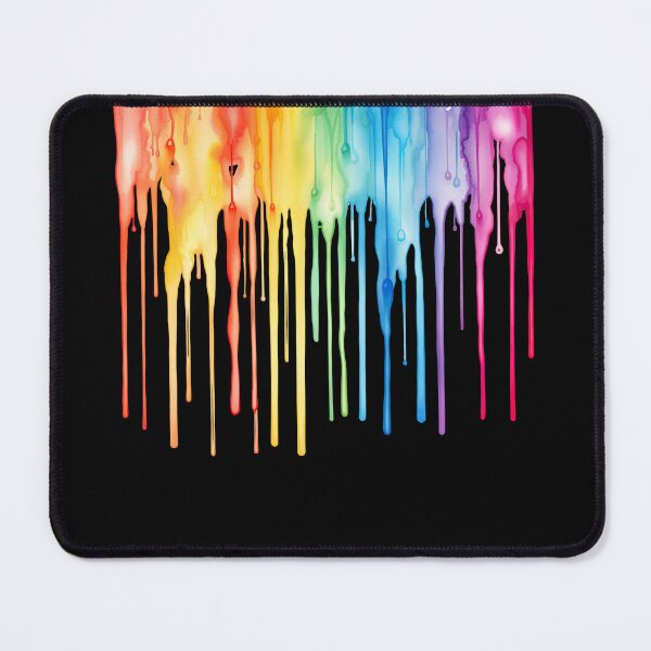 Item preview, Rainbow Watercolor Drips - Black designed and sold by FoxfireStardust.