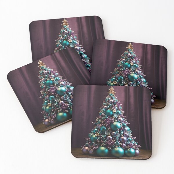 Item preview, teal and purple decorative christmas tree designed and sold by dcrc.