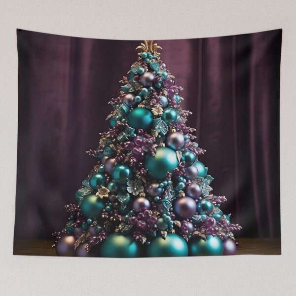 Item preview, teal and purple decorative christmas tree designed and sold by dcrc.