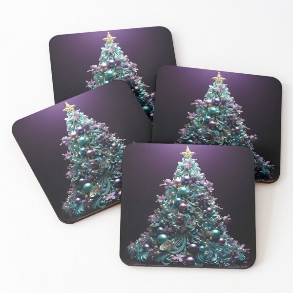 Item preview, teal and purple decorative christmas tree designed and sold by dcrc.