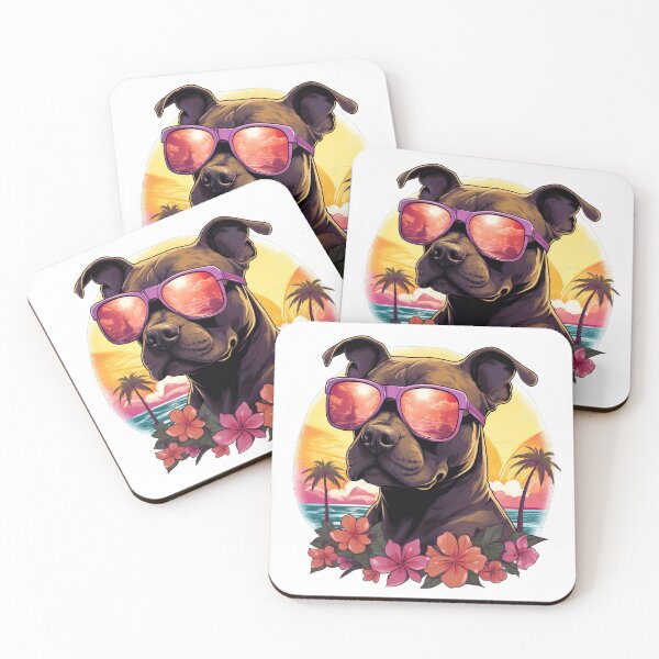 Item preview, Staffordshire Bull Terrier Tropical Sunset designed and sold by ZombieLH.