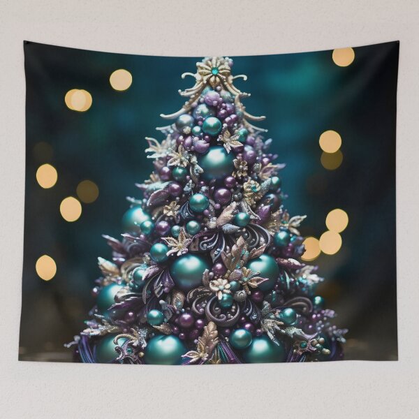 Item preview, teal and purple decorative christmas tree designed and sold by dcrc.