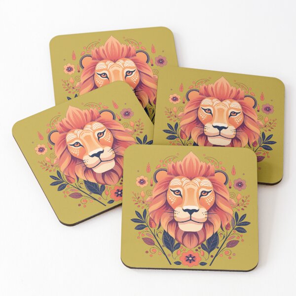 Item preview, Lion and flowers designed and sold by AlchemyColor.