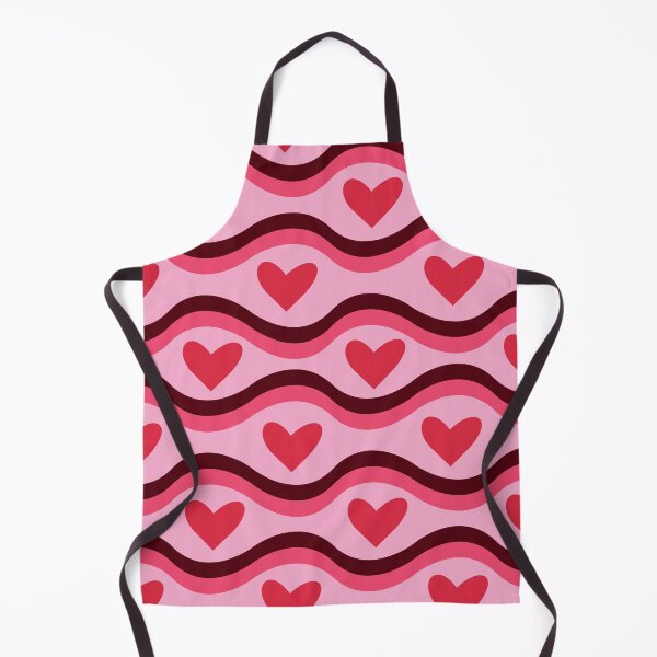 Item preview, Red Hearts on Groovy Retro Waves Pattern  designed and sold by Yasminepatterns .