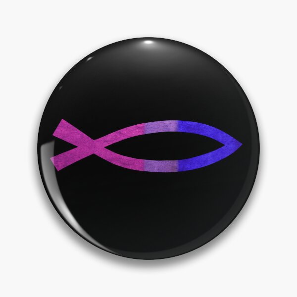 Aperçu de l'œuvre  Poisson Jésus chrétien bisexuel - Fond noir créée et vendue par BackgroundPixel.
