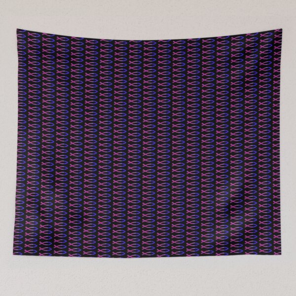 Item preview,  Bisexual Christian Jesus Fish - Black background  designed and sold by BackgroundPixel.
