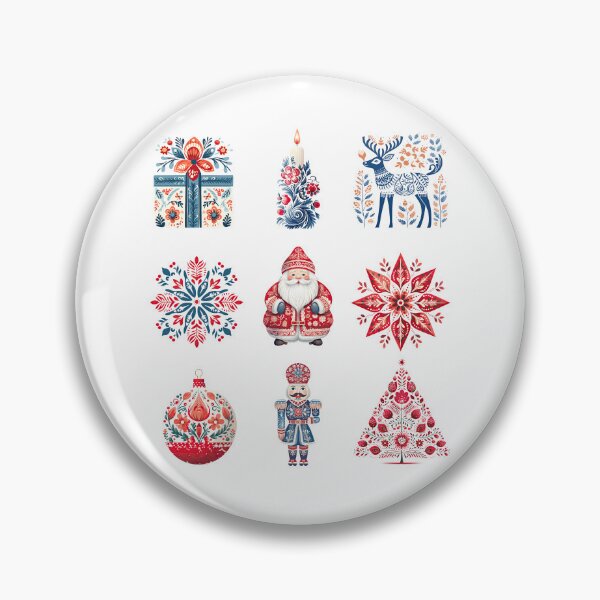 Item preview, Christmas characters holiday design Russian khokhloma Painting style designed and sold by InspireGlow.