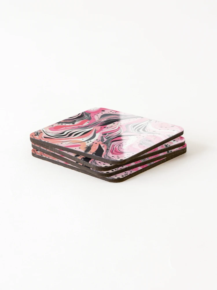 Thumbnail 4 of 5, Coasters (Set of 4), Pink Exploding designed and sold by Hashola Designs.