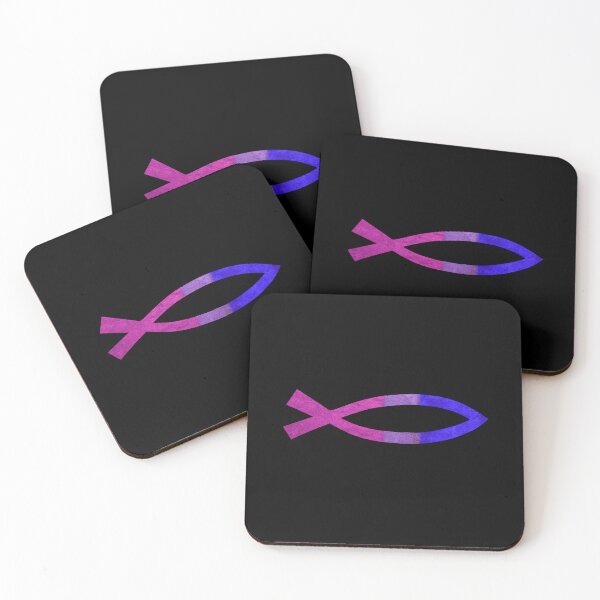 Item preview,  Bisexual Christian Jesus Fish - Black background  designed and sold by BackgroundPixel.