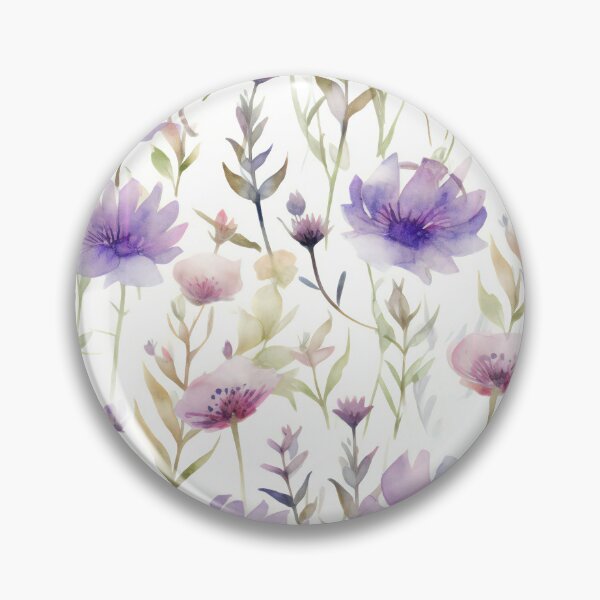 Item preview, Purple Wildflowers in Watercolor designed and sold by Hashola Designs.