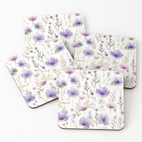 Item preview, Purple Wildflowers in Watercolor designed and sold by Hashola Designs.