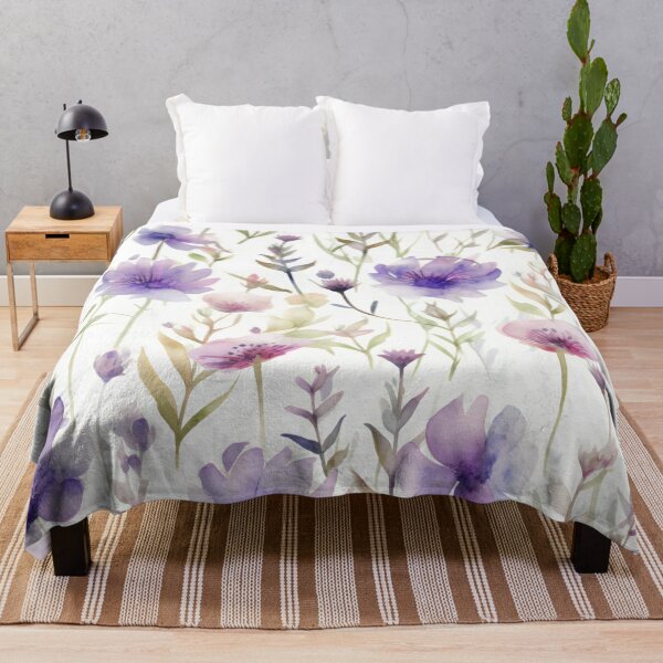 Item preview, Purple Wildflowers in Watercolor designed and sold by Hashola Designs.