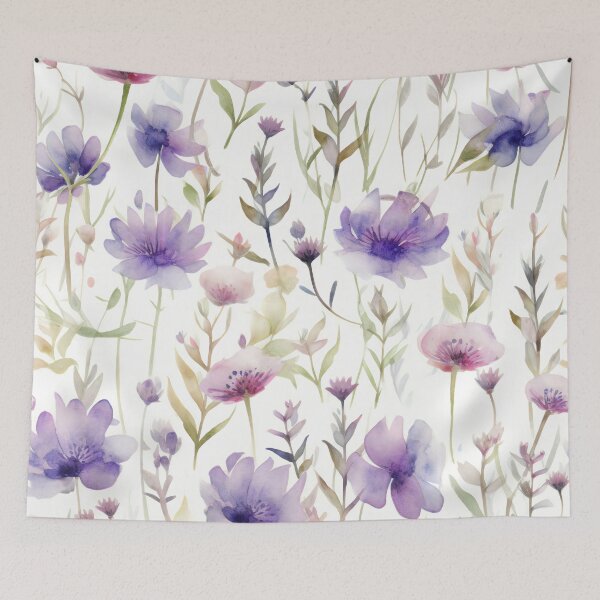 Item preview, Purple Wildflowers in Watercolor designed and sold by Hashola Designs.