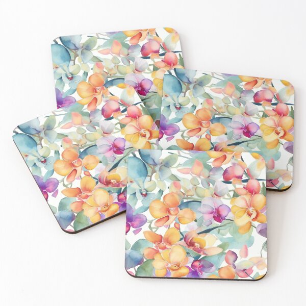 Item preview, Orchid Flower Garden in Watercolors designed and sold by Hashola Designs.