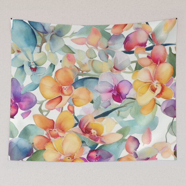 Item preview, Orchid Flower Garden in Watercolors designed and sold by Hashola Designs.