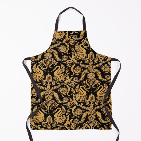 Item preview, Gold on Black Classy Medieval Damask Swans designed and sold by JamieWetzel.