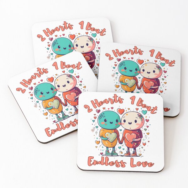 Item preview, 2 Hearts 1 Beat Endless Love Cute characters with many hearts designed and sold by TugForkFinds.