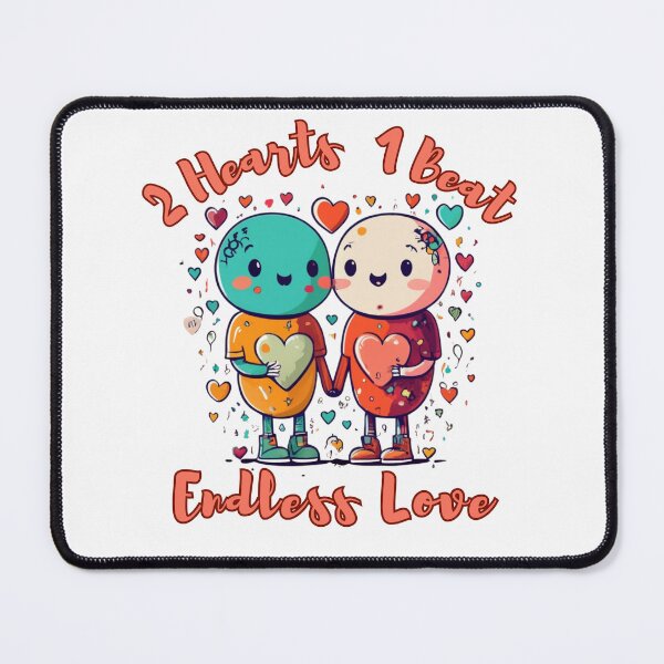Item preview, 2 Hearts 1 Beat Endless Love Cute characters with many hearts designed and sold by TugForkFinds.