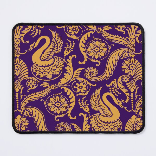 Item preview, Gold on Royal Purple Classy Medieval Damask Swans designed and sold by JamieWetzel.