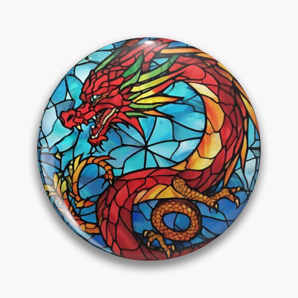 Item preview, colorful stained glass with animals, dragon designed and sold by GroonSpace.