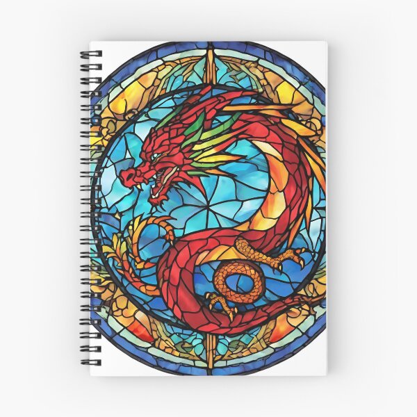 Item preview, colorful stained glass with animals, dragon designed and sold by GroonSpace.