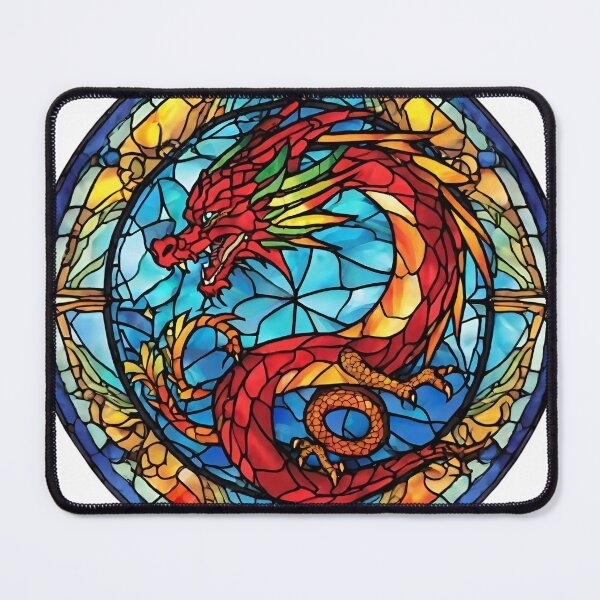 Item preview, colorful stained glass with animals, dragon designed and sold by GroonSpace.